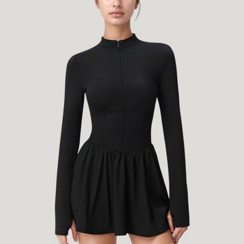 Женские платья Anna-Kaci Active Women's Athletic Dress with Front Zip and Flowy Skirt - Small, Black
