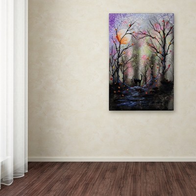 Abstract Black Cat in Forest Canvas Art