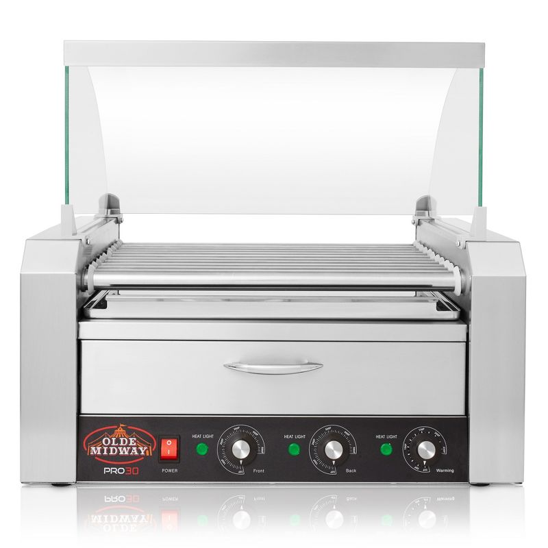 Olde Midway Electric Hot Dog Roller Grill Machine with Bun Warmer, Commercial Grade, 5 of 8
