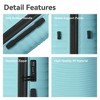 MAYEERTY 3-Piece Luggage Sets, Suitcase with Wheels, Hardside Suitcase with Spinner Wheels and Scratch-Resistant Surface, SkyBlue - 20", 24", 28" - 4 of 4