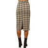 Women's Elastic Waist Back Slit Plaid Midi Skirt - Bloomero - 2 of 4