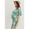 Hello Miz Women's Fitted Ruffle Off Shoulder Maternity Dress - 2 of 4