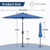 Patio Umbrella 9ft, Table Umbrella Outdoor Patio UV Protection with Crank Lift & Push Button Tilt, 8 Sturdy Ribs for Yard, Deck, Pool - 4 of 4