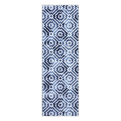 Washable Modern Geometric Rug Non Slip Low Pile Rug Throw Floor Cover Foldable Indoor Carpet for Living Room Bedroom