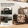 Syemin Firewood Racks and Carriers with Removable Log Carrier Heavy Duty Log Rack with Handles Wood Storage Holder, Black, 19.3"*13.4"*17.3" - 3 of 4