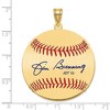 Black Bow Jewelry 14K Gold Plated Jim Bunning Signature LG Enamel Baseball Pendant - 4 of 4