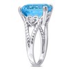 EVERLY JEWELRY | 23 3/8ct TGW Octagon-Cut Sky Blue and White Topaz Heart Earrings, Pendant with Cable Chain, and Cocktail Ring Set in Sterling Silver - 2 of 4