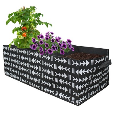 Esterno Giant 30-Gallon Rectangular Grow Bag; 3-Section Large Decorative Fabric Raised Bed Planter, 3 x 1.3 x 1 Foot