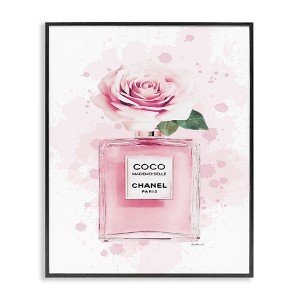 Stupell Industries Pink Flower Perfume Fashion Glam Design Black Framed Giclee Art - 1 of 4