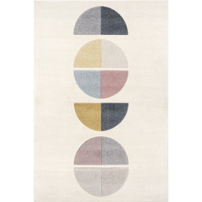Nuloom Karissa Lunar Geometric 5x8 Indoor Area Rug for Living Room Bedroom Dining Room Nursery Kitchen, Beige/Ivory