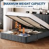Lift Up Storage Bed Frame , Velvet Upholstered Hydraulic Platform Bed Storage Headboard , Wooden Slats, No Box Spring Needed - 3 of 4