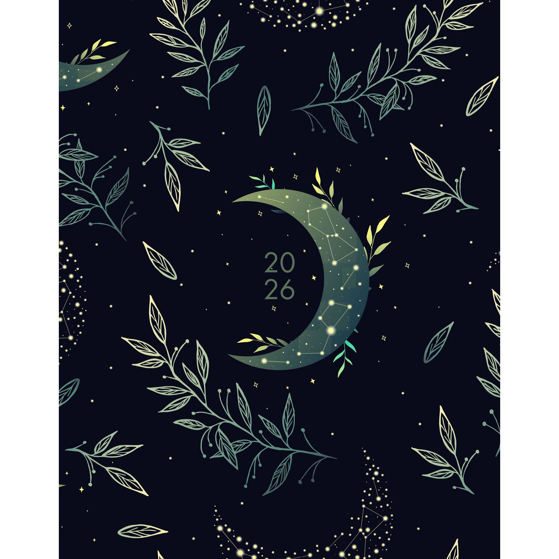 Willow Creek Press 7.5"x9.5" 2026 Floral Moon Booklet Monthly Planner