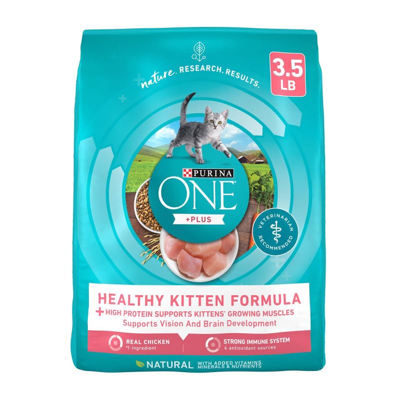 Purina ONE Healthy Kitten Formula Natural Chicken Flavor Dry Cat Food - 3.5lbs, 1 of 9