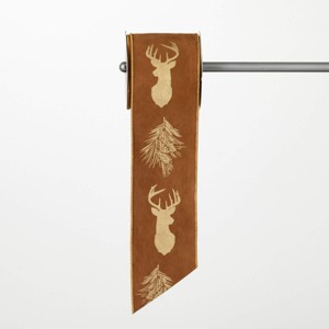 30'L Sullivans Gold Deer Brown Christmas Ribbon, Gold, Indoor Christmas Decor - 1 of 3