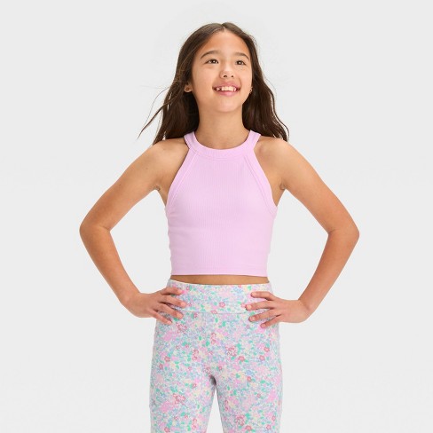 Girls High Neck Seamless Tank Top Art Class Light Purple Xs Target