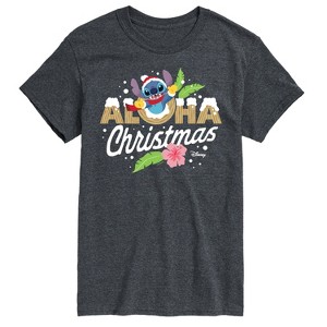 Men's - Lilo and Stitch - Aloha Christmas Short Sleeve Graphic T-Shirt - 1 of 4