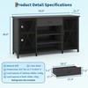 71 Inch Long Coffee Bar Cabinet with Fridge Space, Wood Metal Large Wine Liquor Cabinet with Rack for Dining Room- Black - 2 of 4