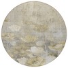 Beige Taupe And Wheat Floral Washable Indoor Outdoor Area Rug - 4 of 4