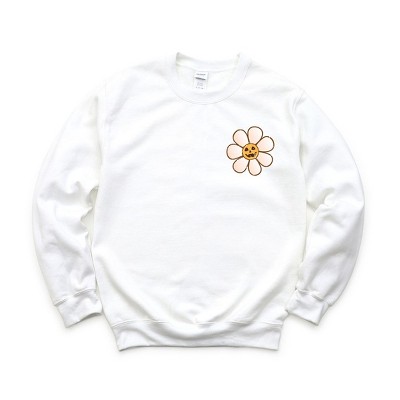 Simply Sage Market Women's Graphic Sweatshirt Distressed Flowers and Pumpkins Front and Back