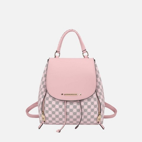 MKF Collection Kimberly Backpack Circular Print Tote Bag by Mia K - Pink