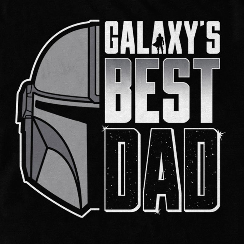Men's Star Wars: The Mandalorian Galaxy's Best Dad Din Djarin Helmet T-Shirt, 2 of 6