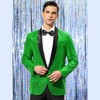 INSPIRE CHIC Men's Shawl Lapel One Button Tuxedo Wedding Shiny Sequin Blazer - 2 of 4