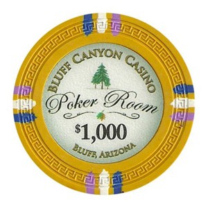 Slickblue 13.5-Gram Clay Poker Chips 25-Pack, Greek Key Mold, Casino Game Chips, Bluff Canyon Style, $1-$10K - 1 of 3