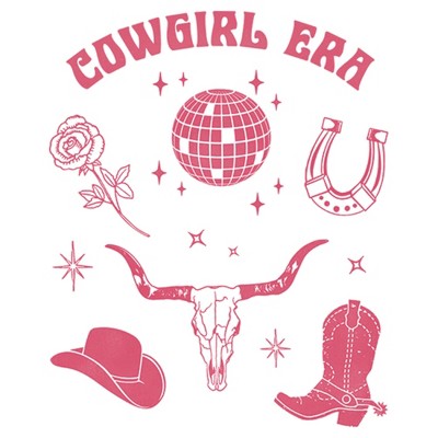 LOST GODS Girl's Lost Gods Disco Cowgirl Graphic Graphic Cropped T-Shirt - White - Medium — фото 2