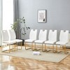 Infurnic Dining Chairs Modern Style Set of 6 Gold Metal Chair Legs, Suitable for Restaurants, Kitchens, Conference Rooms, White, 15.7"*16"*37.4" - 2 of 4