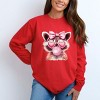 Valentine Raccoon With Bubblegum - Women's Garment Dyed Long Sleeve Graphic T-Shirt - 3 of 4