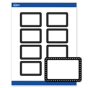 Avery 2" x 3" Labels, Black and White Polka Dots, 80 ct - 1 of 4