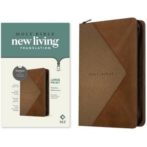 NLT Large Print Thinline Reference Zipper Bible, Filament Enabled (Leatherlike, Messenger Stone & Camel, Red Letter) - (Leather Bound) - 1 of 1