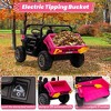 JOYRACER 24V Kids Ride on UTV with Remote Control, 2 Seater 2x200W Ride on Dump Truck For Big Kids, Rose - 3 of 4