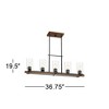 Franklin Iron Works Ranger Dust Bronze Wood Linear Pendant Chandelier 36 3/4" Wide Rustic Clear Glass 5-Light Fixture for Dining Room Kitchen Island - 4 of 4