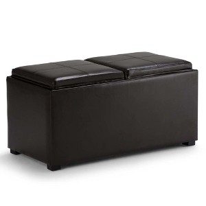 Frankl5pc Storage Ottoman Tanners Brown Faux Leather - Wyndenhall