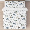 3pc Construction Truck Full/Queen Kids' Comforter Bedding Set Green and Blue - Sweet Jojo Designs: Kids Full Size Bedding - image 3 of 4