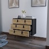 Kumasinova 3-Drawer Dresser,Modern Chest of Drawers with Hairpin Legs and Metal Handles,Wooden Storage Dresser,Bedroom & Entryway Furniture,Multicolor - 2 of 4
