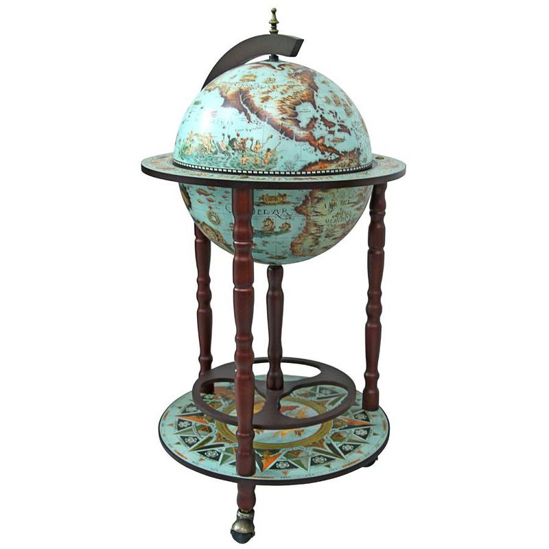 Design Toscano Sixteenth Century Cielo Blue Replica Globe Bar Cabinet, 3 of 8
