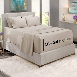 Hearth & Harbor 6 Piece Sheet Set, Extra Deep Pocket Sheets Fits Mattress up to 21", Soft Microfiber Sheets - 1 of 4