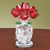 Collections Etc Sparkling Crystal Faceted Glass Rose Bouquet Decoration - 2 of 2