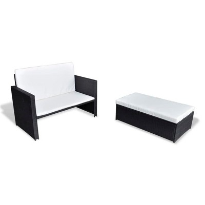 vidaXL Outdoor Furniture Set Black Powder-coated steel Medium