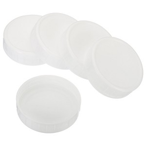 Unique Bargains Regular Mouth Plastic Mason Jar Lids with Silicone Sealing Ring 6 Pcs - 1 of 4