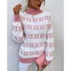 Coolmee Women's Ugly Christmas Sweater Xmas Snowflake Turtleneck Long Sleeve Knitted Pullover Holiday Party Knitwear - 2 of 4