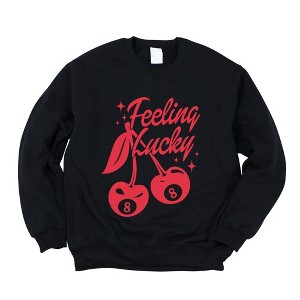 Simply Sage Market Women's Graphic Sweatshirt Feeling Lucky Cherries - 1 of 4