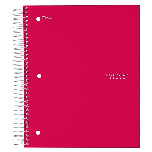 Mead Five Star 5 Subject Wide Ruled Notebook Spiral 