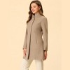 INSPIRE CHIC Women's Winter Stand Collar Single Breasted Mid-thigh Long Overcoat - 3 of 4