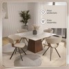 LeisureMod Upholstered Dining Chair in Leather/Velvet Poplar Wood Frame Nymia Series - 4 of 4
