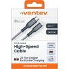 Ventev Braided Usb C To Apple Lightning High Speed 6 Foot Cable Gray - 2 of 2