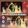 Tangkula 7 Pieces Large Christmas Lighted Nativity Scene Set 6 FT Pre-Lit Xmas Arch Holy Family w/ 310 Warm White LED Lights Jesus Birth Manger Scene - 2 of 4