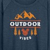 Women's - Disney - Outdoor Vibes Lightweight French Terry Wide Neck Long Sleeve Shirt - 2 of 4